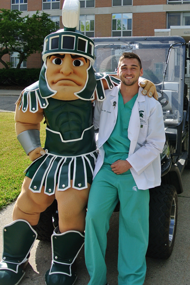 Jason Unold with Sparty